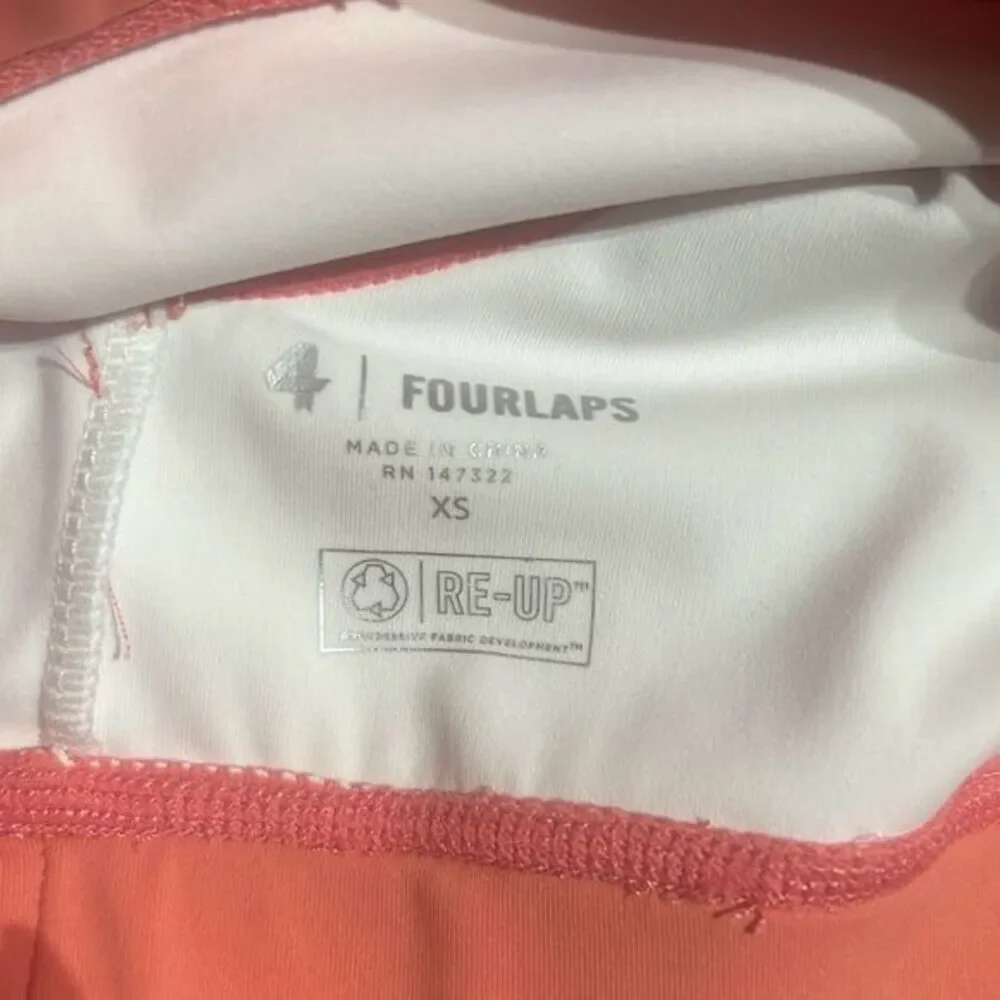 Fourlaps one shoulder coral sports bra workout double sided strap comfort runnin